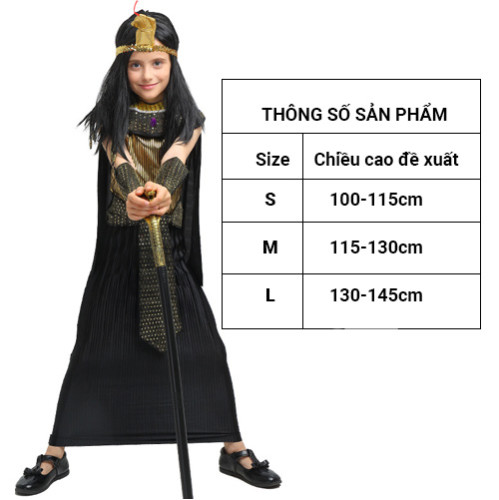 Bộ 6 món hóa trang nữ hoàng Ai Cập, trang phục Halloween