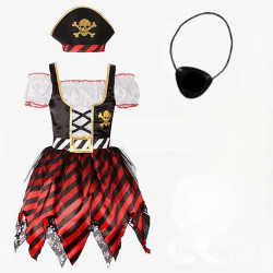 Bộ hóa trang cướp biển cho bé gái, trang phục Halloween