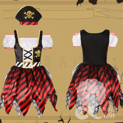 Bộ hóa trang cướp biển cho bé gái, trang phục Halloween