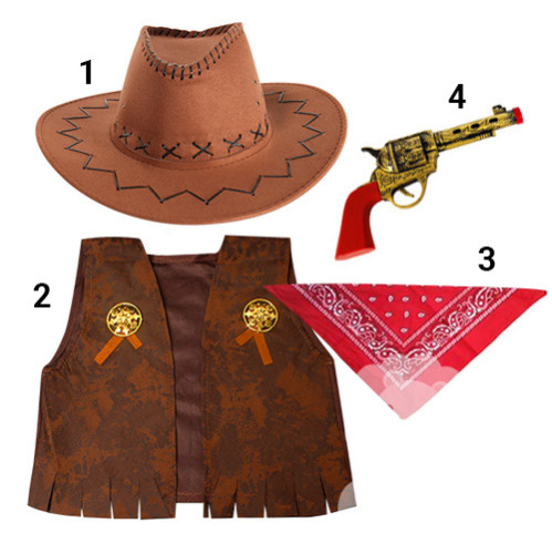 Bộ 4 món hóa trang cao bồi, trang phục Halloween