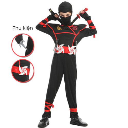 Bộ Ninja kèm phụ kiện - trang phục hoá trang mùa lễ hội Halloween Bộ Ninja kèm phụ kiện - trang phục hoá trang mùa lễ hội Halloween