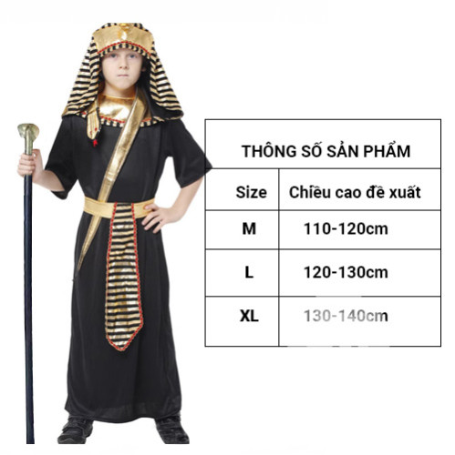 Bộ 6 món hóa trang Pharaoh Ai Cập, trang phục Halloween
