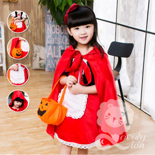 Bộ 5 món hóa trang cô bé quàng khăn đỏ, trang phục Halloween Bộ 5 món hóa trang cô bé quàng khăn đỏ, trang phục Halloween