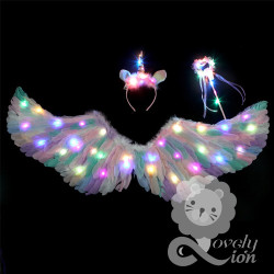 Combo 3 món hoá trang kỳ lân mùa lễ hội Halloween nhiều màu sắc (có đèn)