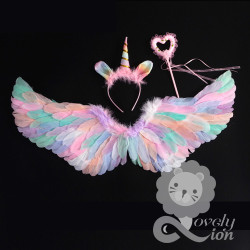 Combo 3 món hoá trang kỳ lân mùa lễ hội Halloween nhiều màu sắc (có đèn)