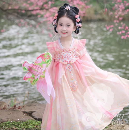 Đầm hán phục công chúa màu hồng