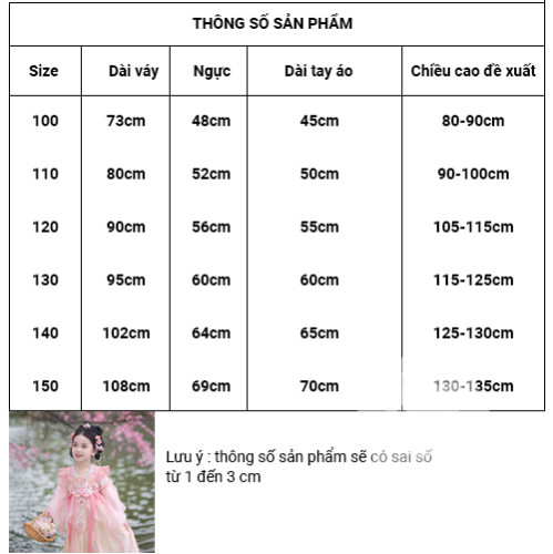 Đầm hán phục công chúa màu hồng