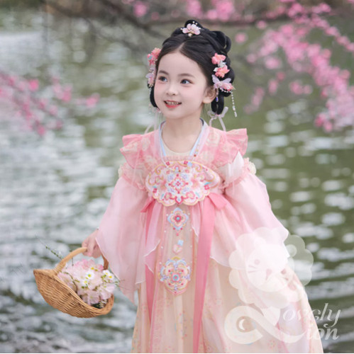 Đầm hán phục công chúa màu hồng