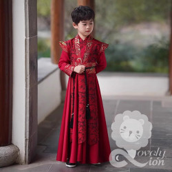 Hán phục nam màu đỏ cho bé trai(không kèm phụ kiện)