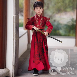 Hán phục nam màu đỏ cho bé trai(không kèm phụ kiện)