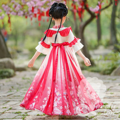 Đầm công chúa màu đỏ thêu hoa cho bé gái(không kèm khăn choàng) Đầm công chúa màu đỏ thêu hoa cho bé gái(không kèm khăn choàng)