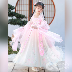 Hán phục màu hồng tay rộng cho bé gái