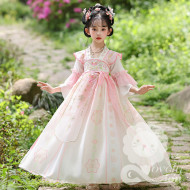 Đầm hán phục màu hồng cho bé gái