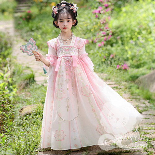 Đầm hán phục màu hồng cho bé gái Đầm hán phục màu hồng cho bé gái