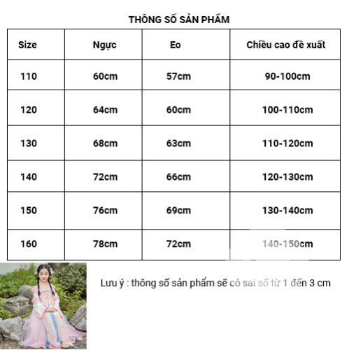 Đầm hán phục trắng hồng tay dài cho bé gái (không kèm khăn choàng) Đầm hán phục trắng hồng tay dài cho bé gái (không kèm khăn choàng)