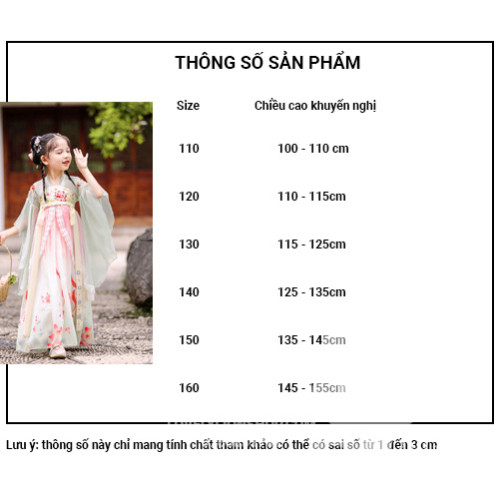 Hán phục màu trắng hồng cho bé gái+tặng kẹp tóc Hán phục màu trắng hồng cho bé gái+tặng kẹp tóc