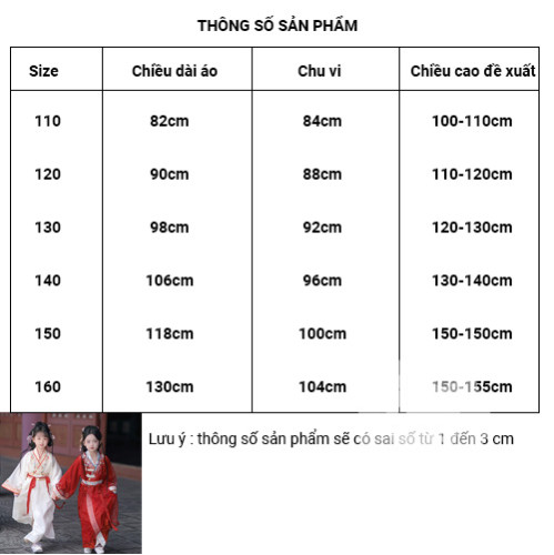 Hán phục màu đỏ và trắng cho bé gái Hán phục màu đỏ và trắng cho bé gái