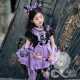 Bộ váy Sanrio Kuromi Lolita cho bé gái + tặng băng đô + đôi vớ Bộ váy Sanrio Kuromi Lolita cho bé gái + tặng băng đô + đôi vớ