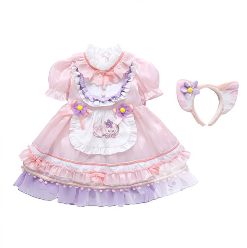 Bộ váy công chúa Lolita màu hồng tím cho bé gái+tặng băng đô như hình Bộ váy công chúa Lolita màu hồng tím cho bé gái+tặng băng đô như hình