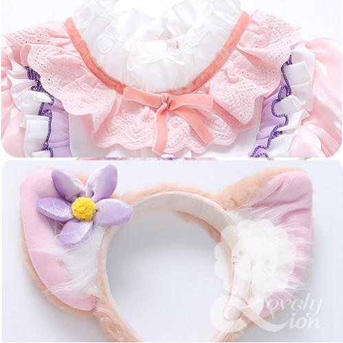 Bộ váy công chúa Lolita màu hồng tím cho bé gái+tặng băng đô như hình Bộ váy công chúa Lolita màu hồng tím cho bé gái+tặng băng đô như hình