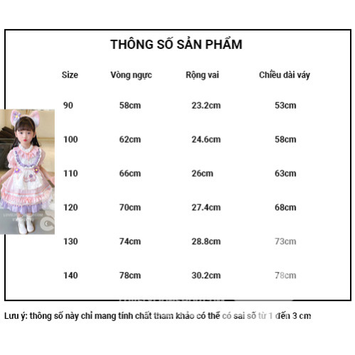 Bộ váy công chúa Lolita màu hồng tím cho bé gái+tặng băng đô như hình Bộ váy công chúa Lolita màu hồng tím cho bé gái+tặng băng đô như hình