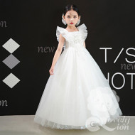 Đầm công chúa màu trắng đính kim sa+tặng băng đô