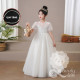 Đầm công chúa màu trắng thêu hoa cho bé gái+tặng băng đô như hình Đầm công chúa màu trắng thêu hoa cho bé gái+tặng băng đô như hình