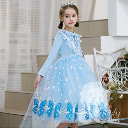 Đầm công chúa elsa tay dài cho bé gái+tặng vương miệng và đũa thần Đầm công chúa elsa tay dài cho bé gái+tặng vương miệng và đũa thần