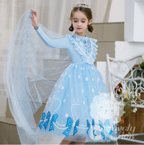 Đầm công chúa elsa tay dài cho bé gái+tặng vương miệng và đũa thần Đầm công chúa elsa tay dài cho bé gái+tặng vương miệng và đũa thần