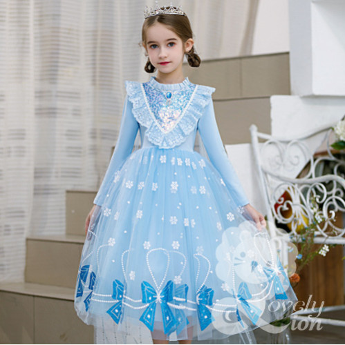 Đầm công chúa elsa tay dài cho bé gái+tặng vương miệng và đũa thần Đầm công chúa elsa tay dài cho bé gái+tặng vương miệng và đũa thần