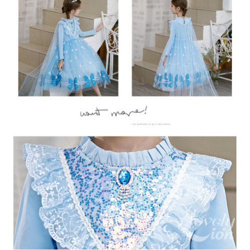 Đầm công chúa elsa tay dài cho bé gái+tặng vương miệng và đũa thần Đầm công chúa elsa tay dài cho bé gái+tặng vương miệng và đũa thần