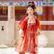 Bộ váy công chúa màu đỏ phong cách cổ trang cho bé gái