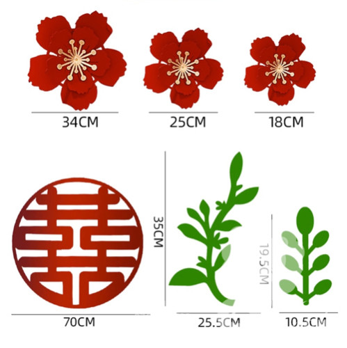 Set chữ hỷ to và bông hoa trang trí đám cưới Set chữ hỷ to và bông hoa trang trí đám cưới