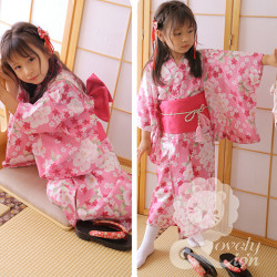Bộ áo Kimono, Yukata cho bé gái - tặng kèm kẹp tóc (M14)