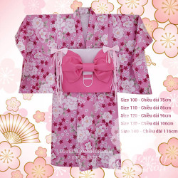 Bộ áo Kimono, Yukata cho bé gái - tặng kèm kẹp tóc (M14)