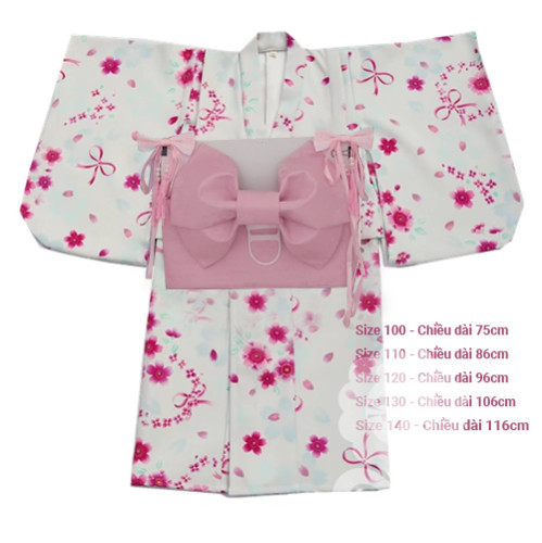 Bộ áo Kimono, Yukata cho bé gái - tặng kèm kẹp tóc (M4) Bộ áo Kimono, Yukata cho bé gái - tặng kèm kẹp tóc (M4)