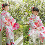 Bộ áo Kimono, Yukata cho bé gái - tặng kèm kẹp tóc (M1)
